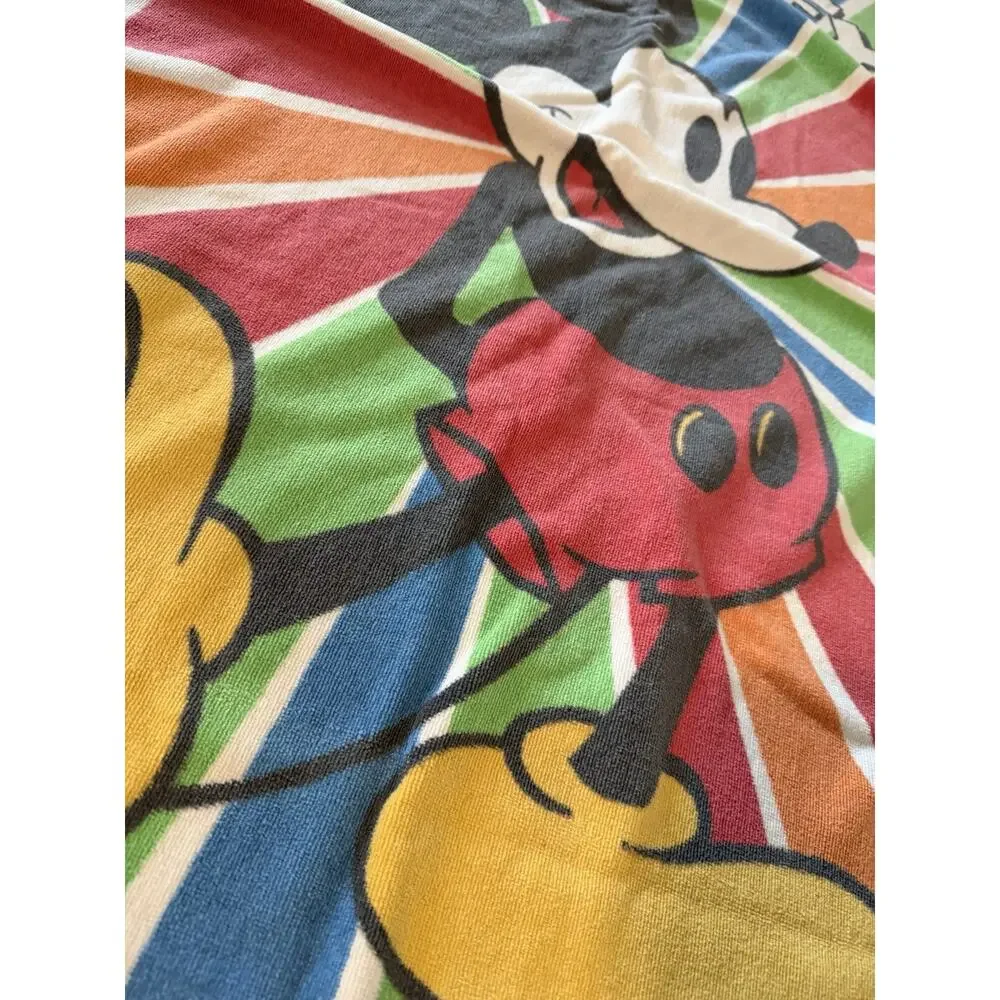 Vintage Mickey Mouse Beach Towel Disney Franco ( Color Block) 1980s/1990s Era